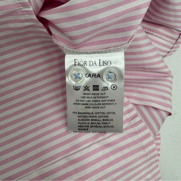 NWD Fior Da Liso Kara Button Shirt Women’s US 2 Pink Striped Cotton Blend New - Picture 10 of 16